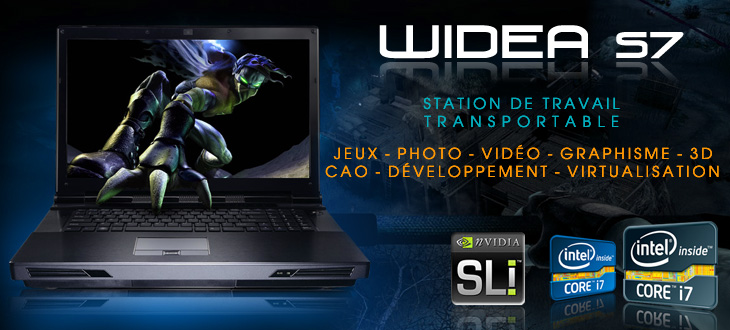 Clevo P570WM - Keynux Widea S7, Intel Core i7, 2 disques RAID, directX ou Quadro FX