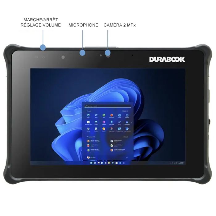 CLEVO Tablette Durabook R8 STD Tablette tactile étanche eau et poussière IP66 - Incassable - MIL-STD 810H - MIL-STD-461G - Durabook R8